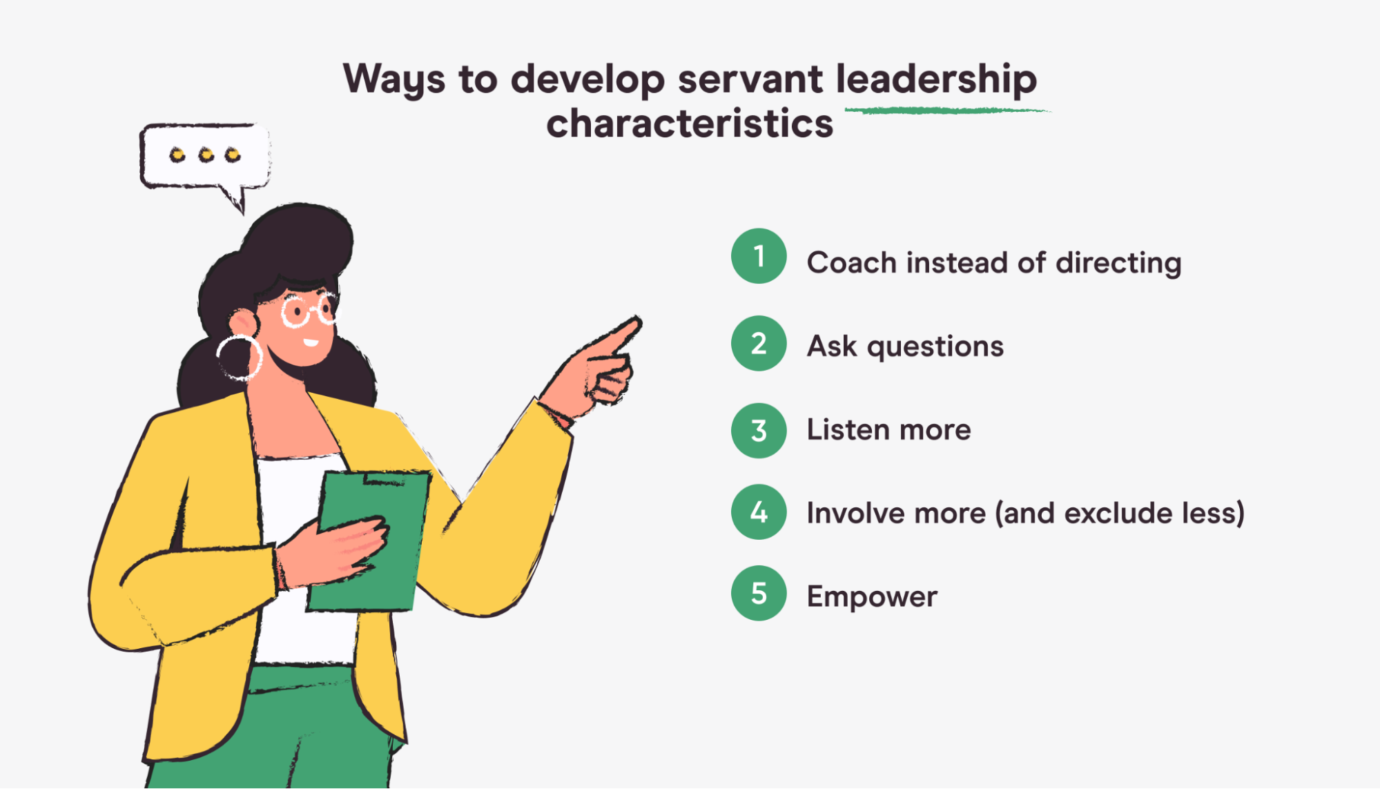 ways to develop servant leadership characteristics